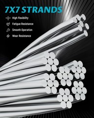 Lichamp 350FT 1/8″ Stainless Steel Wire Rope Cable, Aircraft 350FT, silver