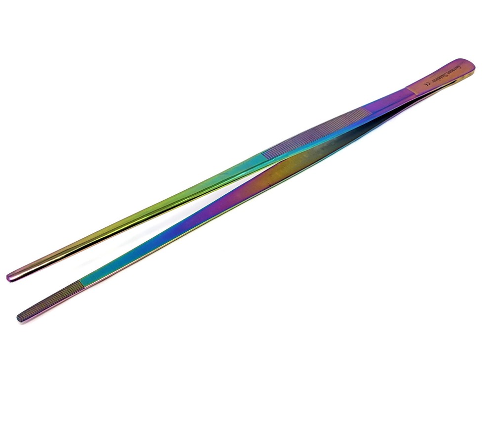 THUMB DRESSING FORCEPS BLUNT SERRATED 12” STRAIGHT TWEEZERS GERMAN STAINLESS CE