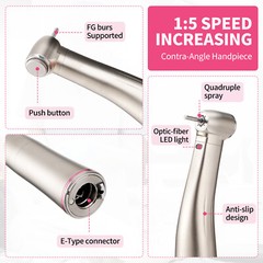 Dental LED Brushless Electric Micro Motor 1:5 Optic LED Handpiece for NSK Style