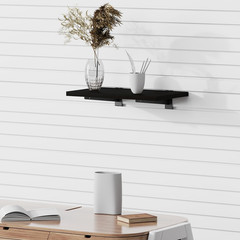 8 Pack Wooden Slatwall Shelf, 23.6″D X 11.8″W Slatwall Shelves with Metal Bracke