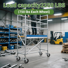 8 Inch Scaffolding Wheels, Scaffold Caster with Dual Locking Brakes, Heavy Duty