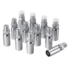 12 Pack 1/4″ I.D. Hose x 1/4″ NPTF Male Hydraulic Hose End Swivel Crimp Fitting