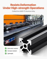 10PCS 59 in (1500 mm) T Slot 2020 Aluminum Extrusion Anodized Linear Rail