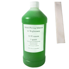 Nickel Plating Solution with Anode & Brighteners, Electroplating Kit, 1 Quart