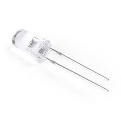 100x White LED 5mm Round Top Transparent Clear Tip PCB Board Solder F5 Bulbs