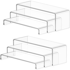 6 Pcs Large Acrylic Display Risers (7″ L~8″ L), Sturdy Rectangular Dessert St…