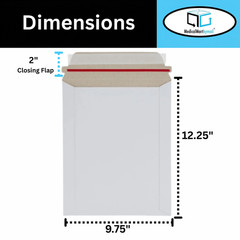 Rigid Photo Document Mailers Shipping Envelopes White 100 Pieces 9.75″ x 12.25″