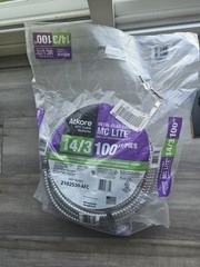 Atkore MC Lite metal-clad cable, size 14/3, and 100 feet in length.