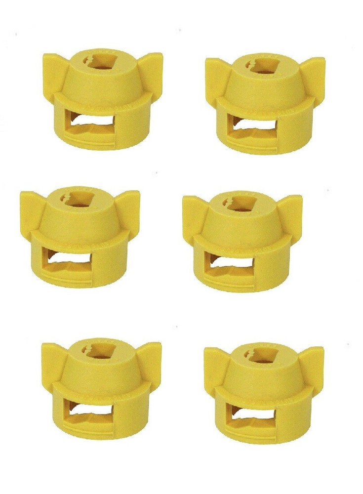 Pack of 6 – Quick TeeJet Yellow Nylon Cap For Flat, TP Standard & XR Style Tips