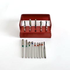 1Kit(9pcs) Dental Reverse Direction Fissure Drill Preparation Sliver Diamond Bur