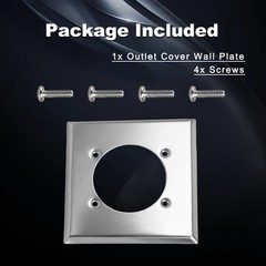 2 Gang Receptacle Wall Plate Single Hole W/ 4 Screws for 14-50R Hubbell HBL9450A