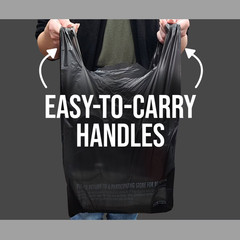 1000 Bags 1/6 Black (21 x 6.5 x 11.5) T-Shirt Plastic Grocery Shopping Bag NEW