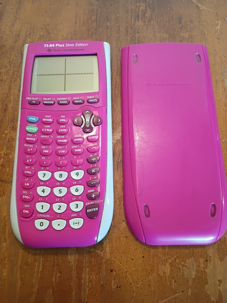 Texas Instruments TI-84 Plus Silver Edition Graphing Calculator Pink With Cover