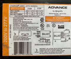 ADVANCE IZTMH-210-315-R-LF e-Vision Electronic Metal Halide Ballast (210W/315W)