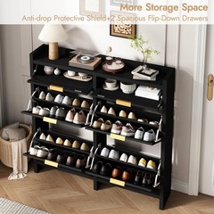 Fluted Coffee Bar Cabinet Adjustable Shelves Press-Spring Door 2Pc 31.5in