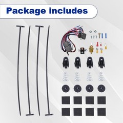 SSN 16″ Electric Radiator Cooling Fan Thermostat Wiring Switch Relay Kit, Pus…