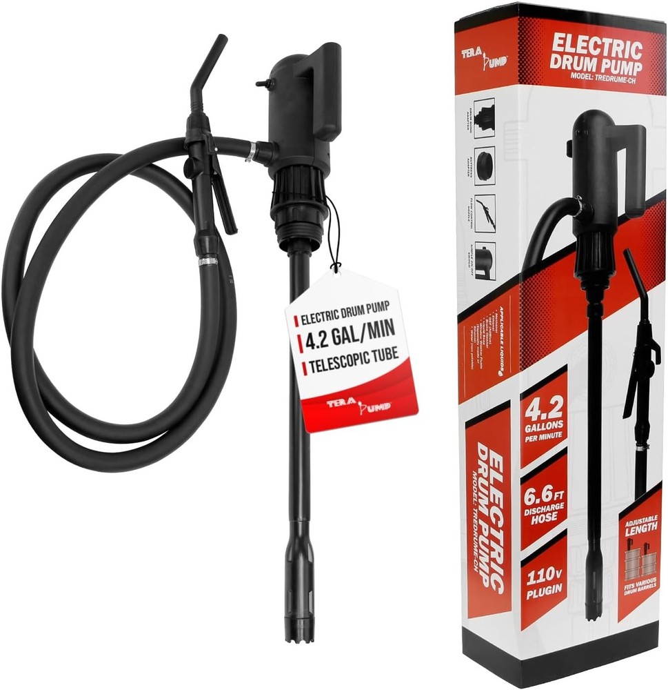Telescopic Chemical Plug-in Electric Barrel Pump | 4.2-GAL/MIN, For Methanol, Et
