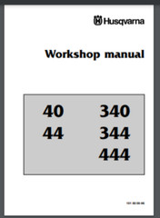 Husqvarna 40 , 44, 340, 344, 444 Chainsaw Workshop Manual 55 pages for year 1996
