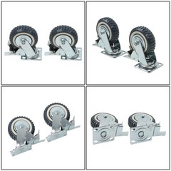 4 Pcs 6 Inch Swivel Caster Wheels Heavy Duty Inclined Fixed Wheel With Brake