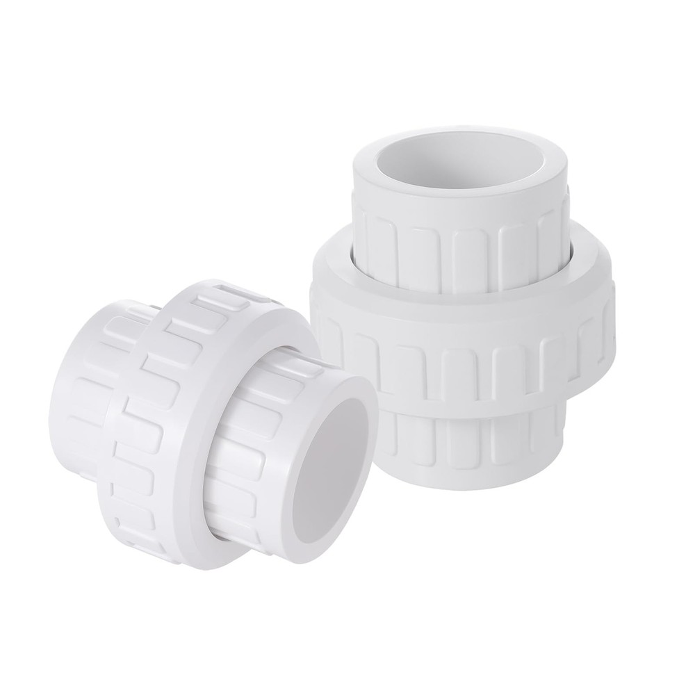 1-1/2″ PVC Union Pipe Fitting, 1.5″ Slip Coupling 1-1/2 inch, White