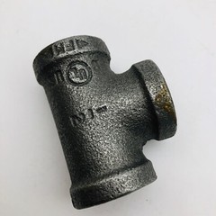 LOT OF 9-INDONESIA TSP 1/2″ REDUCING TEES MALLEABLE CAST IRON PIPE FITTING