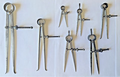 Vintage Spring Divider Machinist Tools USA UNION LS STARRET SAMPSON LUFKIN LOT
