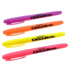 Promarx Pocket Highlighters, Chisel Tip, 4 Count Pack ~Yellow Orange Pink Purple