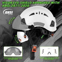 Green Devil Safety Hard Hat Vented Visure Clear Tinted Construction Helmet
