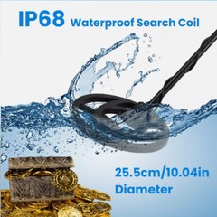 LCD Display Metal Detector Gold Digger Finder 10″ IP68 Waterproof Search Coil