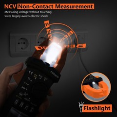BTMETER Digital Clamp Meter TRMS Multimeter AC DC Volt Amp Ohm NCV Data Logging