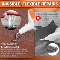 Leather Glue 60ml Extra Strong, Waterproof & Flexible Adhesive FastDrying R…