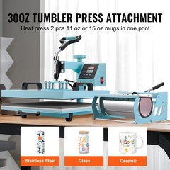 VEVOR Heat Press Machine 15×15 inch with 30oz Tumbler Press T-Shirts Green