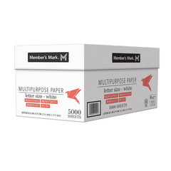 Member’s Mark Multipurpose Copy Paper, 8.5 x 11”, 92 Bright, 20 lbs., 10 Reams