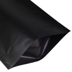 New Flat Matte Black Open Top Stand Up Mylar Bags Variety Quantity and Sizes