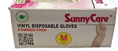 SunnyCare Vinyl Disposable Gloves, Powder Free, Allergy Free, Size Medium