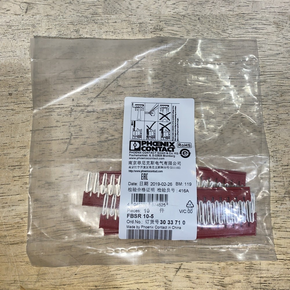 10pc/pack FOR Phoenix Contact Shorting Strip FBSR10-5 Plug-in Bridge 3033710 NEW