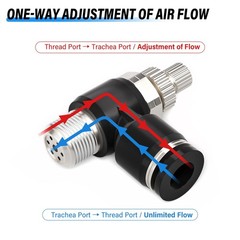 3 Pack SL-5/32-N1 Air Flow Control Valve, 5/32 OD x 1/8 NPT, 90-Degree Elbow