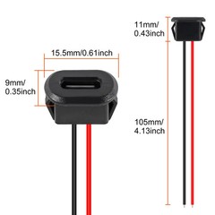 5/10/20pcs Waterproof Type-C Female Chassis Socket Connector 2 Pin Charging Port