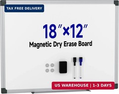 Magnetic White Board Hanging 18″ x 12″ for Wall, Small Dry Erase Board for Kids,