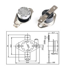 5Pcs KSD301 N.C 100°C Thermostat Temperature Thermal Control Switch 10A 250V