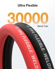 1/0 Gauge Wire Battery Cable, 1/0 AWG EPDM Welding Cable with Oxygen-Free Copper