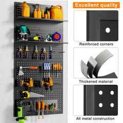 4 Pack Metal Pegboard Panels 24″ x 12″ Heavy Duty Steel Pegboard Wall Organizer