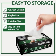 GORILLA SUPPLY Disposable Vinyl Gloves Latex & Powder Free 100 Pack S, M, L, XL