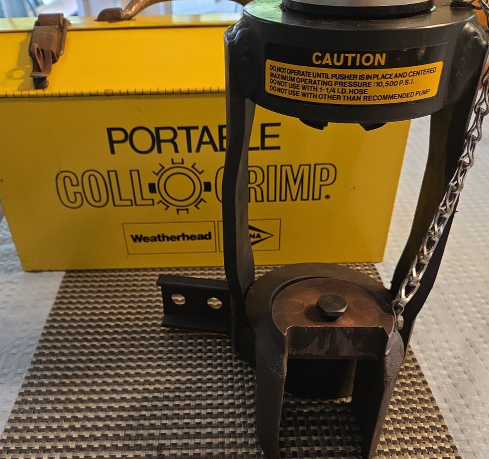 CLEAN Weatherhead T-450-1 Coll O Crimp Machine with Case