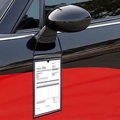 50 Pack Job Ticket Holders 9×12 Inch Clear Plastic Work Order Pockets with Strap