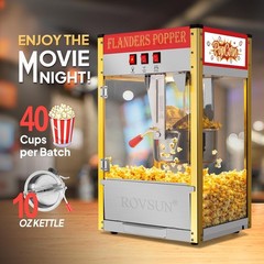 ROVSUN 10oz 40 Cups Commercial Popcorn Popper Maker Machine 800W Bar Service