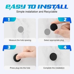 125 Premium Black Rubber Plugs for Round Holes – Assorted Sizes, Car & Furniture
