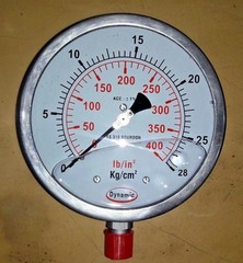 400 PSI / 28 KG Hydraulic Pressure Gauge 6” Dial Stainless Steel 1/2″ BSP