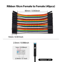 Chanzon 40pcs 10cm Female to Header 10CM, (3) (40pcs)