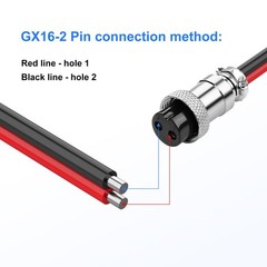 SinLoon 2 Pack GX16 2Pin Pigtails Electronic Cable Female Socket Wireable Mol…